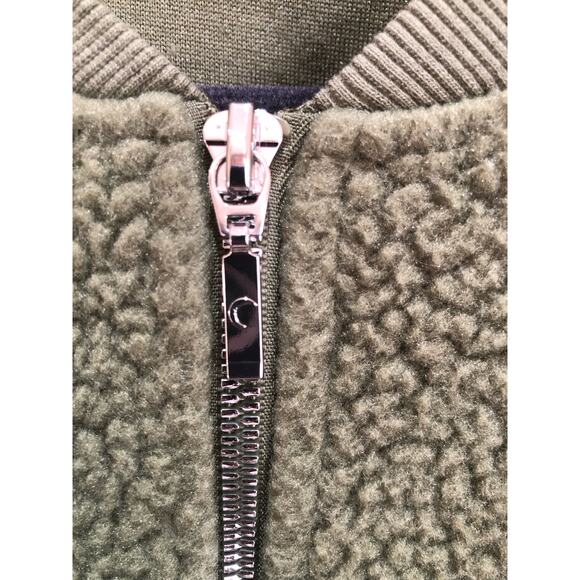 Zyia Active Women's Olive Flying V Fleece Jacket Size Medium Green Full Zip - Picture 4 of 10